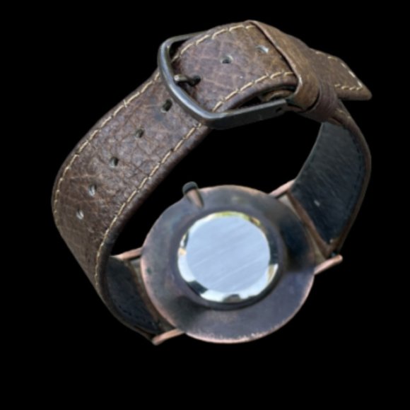 Rare Vintage Fossil Wrist Watch Brown Leather Band Analog - Picture 5 of 11